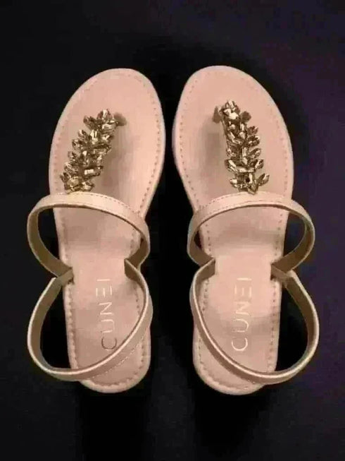 Rare Sparkle Pastel Pink T - strap Flats - cunei